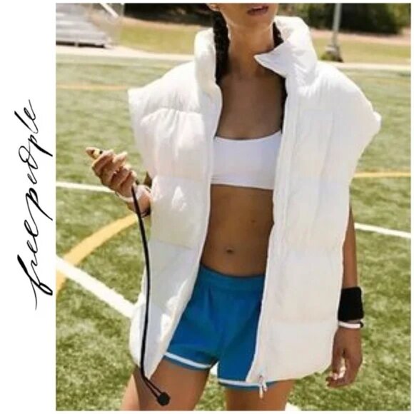 NEW FREE PEOPLE In A Bubble Puffer Vest White - Small NWT